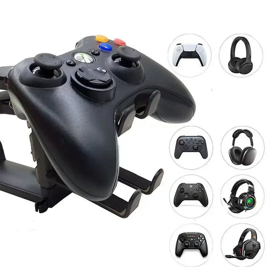 Support Casque Gaming 2-en-1 – Porte Casque & Manette Rotatif pour Bureau