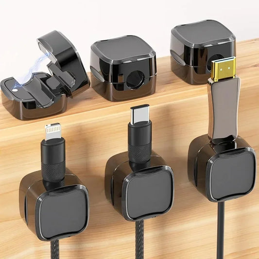 Mini Magnetic Cable Clips – Self-Adhesive Cable Organizer for Desk & Home
