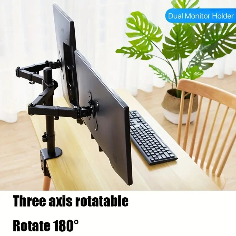Support Double Écran Universel – Support de Bureau Réglable Jusqu'à 27"