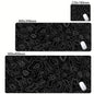 Tapis de bureau XXL noir et blanc – Design abstrait, gaming & bureau