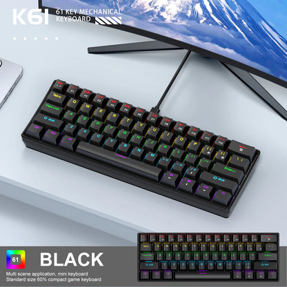 Clavier Mécanique APAYADO K61 – 60% RGB, 61 Touches, Filaire USB-C