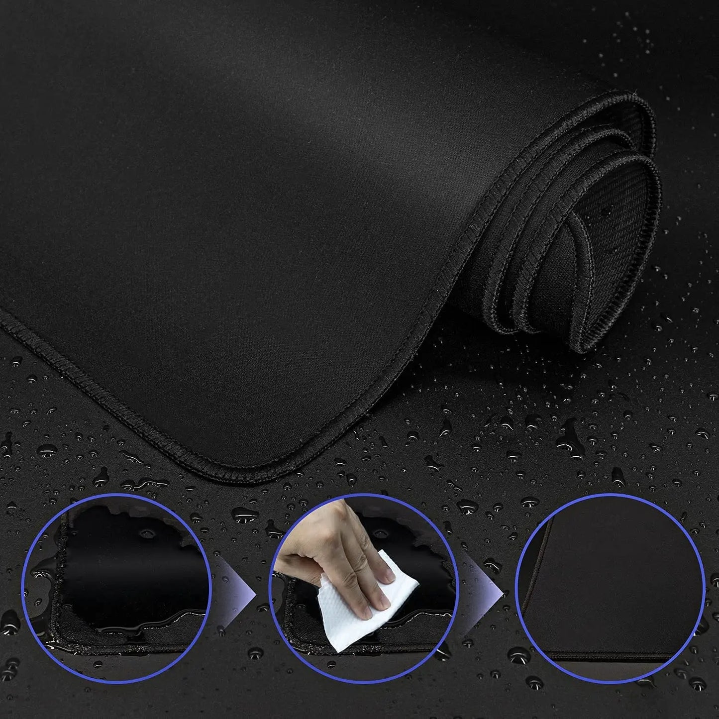 Tapis de Bureau XXL Noir Gaming – Tapis de Souris Large pour PC & Setup Gamer