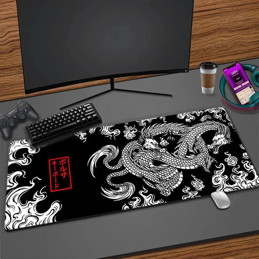 Tapis de Bureau XXL Dragon Chinois – Tapis de Souris Gaming Grande Taille PC
