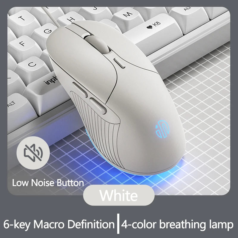 Souris filaire Inphic RGB – Rétroéclairage 7200 DPI | B1 & B2