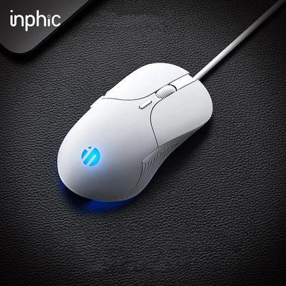 Souris filaire Inphic RGB – Rétroéclairage 7200 DPI | B1 & B2