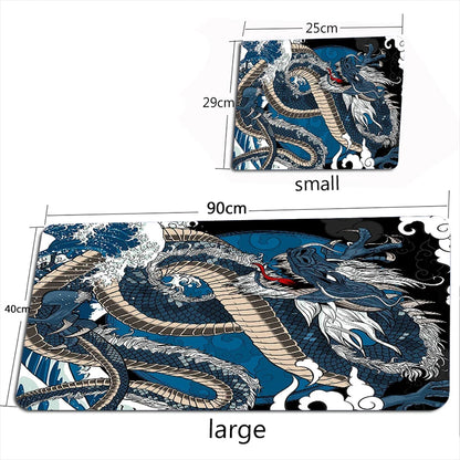 Tapis de Bureau XXL Dragon Chinois – Tapis de Souris Gaming Grande Taille PC
