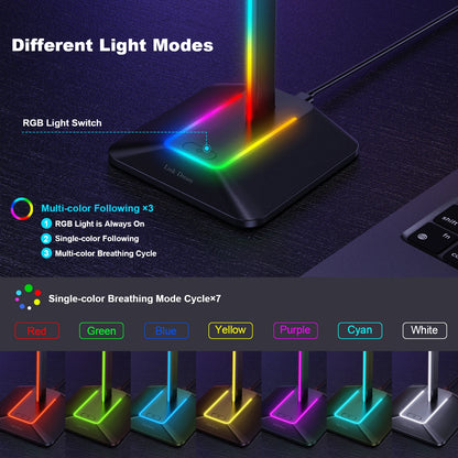Support Casque Gaming RGB New Bee Z8 – Avec Ports USB & Base Antidérapante