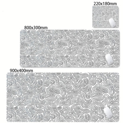 Tapis de bureau XXL noir et blanc – Design abstrait, gaming & bureau
