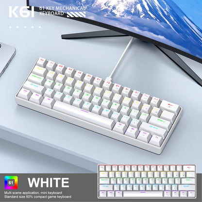 Clavier Mécanique APAYADO K61 – 60% RGB, 61 Touches, Filaire USB-C