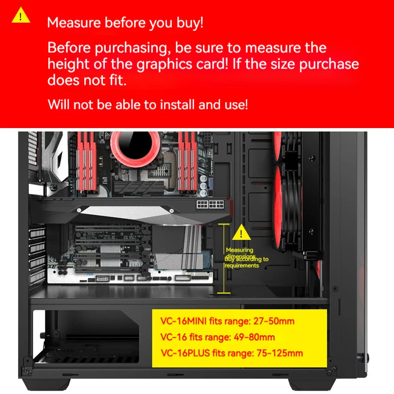 Support GPU Télescopique en Aluminium – Fixation Magnétique, Anti-Flexion (S / M / L)
