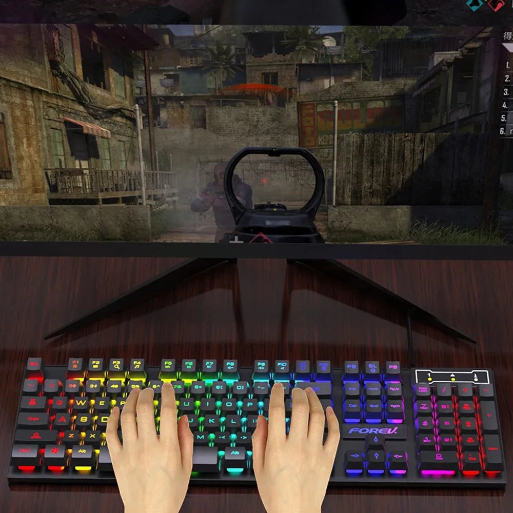 Clavier Mécanique Gaming RGB 104 Touches – Filaire USB