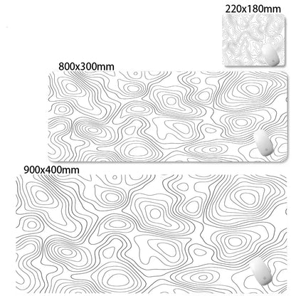 Tapis de bureau XXL noir et blanc – Design abstrait, gaming & bureau