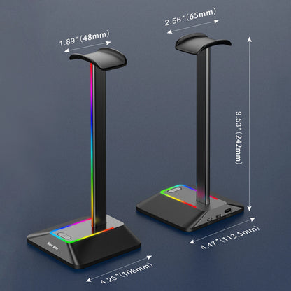 Support Casque Gaming RGB New Bee Z8 – Avec Ports USB & Base Antidérapante