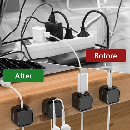 Clips de Câbles Magnétiques Mini – Organisateur de Câbles Auto-Adhésif pour Bureau & Maison