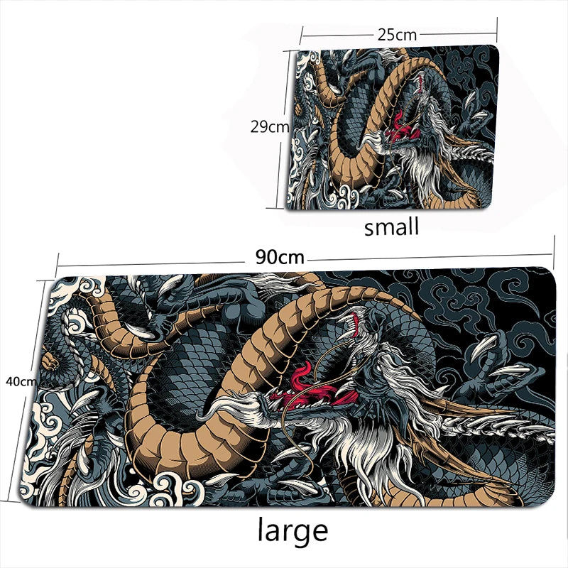 Tapis de Bureau XXL Dragon Chinois – Tapis de Souris Gaming Grande Taille PC