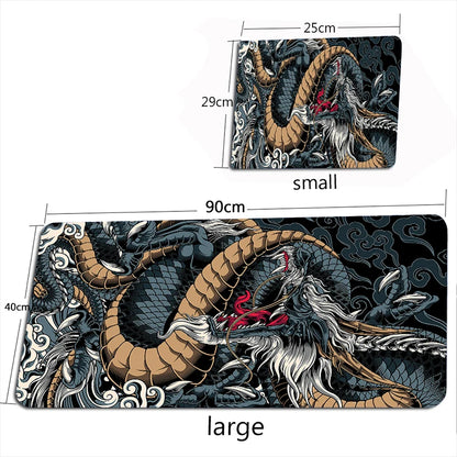 Tapis de Bureau XXL Dragon Chinois – Tapis de Souris Gaming Grande Taille PC