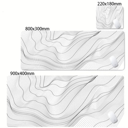 Tapis de bureau XXL noir et blanc – Design abstrait, gaming & bureau