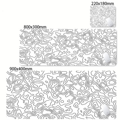 Tapis de bureau XXL noir et blanc – Design abstrait, gaming & bureau