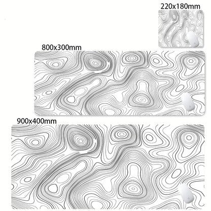 Tapis de bureau XXL noir et blanc – Design abstrait, gaming & bureau
