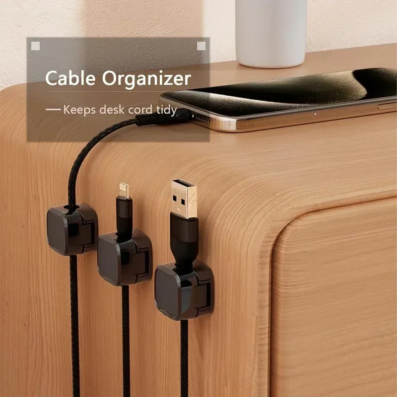 Clips de Câbles Magnétiques Mini – Organisateur de Câbles Auto-Adhésif pour Bureau & Maison