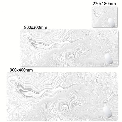 Tapis de bureau XXL noir et blanc – Design abstrait, gaming & bureau
