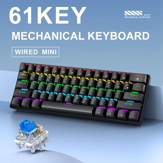Clavier Mécanique APAYADO K61 – 60% RGB, 61 Touches, Filaire USB-C